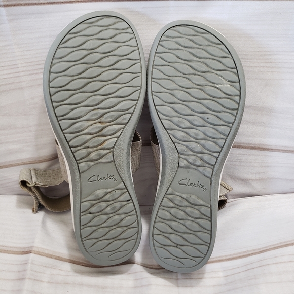 🌞SOLD🌞 Clarks Cloudsteppers Arla Jacory Platform Nylon Strap Sandals Womens 10 - Picture 9 of 10